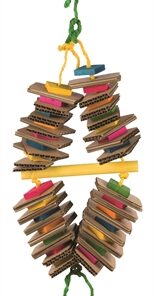 TRIXIE SPEELGOED AAN SISALKOORD MET KARTON HOUT KLEURIG