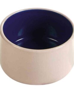 TRIXIE VOERBAK KERAMIEK CRÈME / BLAUW
