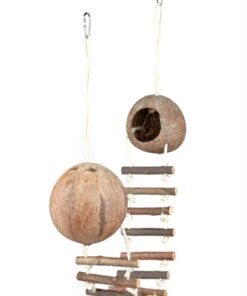 TRIXIE 2 KOKOSNOOTHUIZEN MET HANGBRUG MUIS