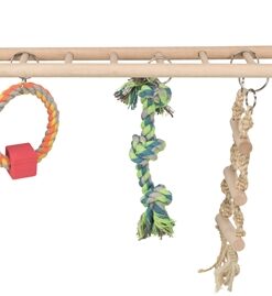 TRIXIE HANGBRUG MET TOUWLADDER & SPEELGOED HAMSTER HOUT