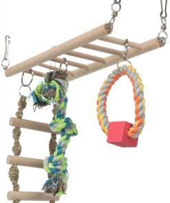 TRIXIE HANGBRUG MET TOUWLADDER / TOUW FRET HOUT / TOUW