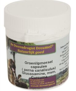 DIERENDROGIST GROENLIPMOSSEL MET GLUCOSAMINE / MSM / CURCUMA