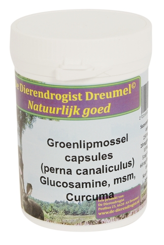 DIERENDROGIST GROENLIPMOSSEL MET GLUCOSAMINE / MSM / CURCUMA