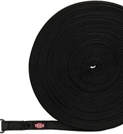 TRIXIE HONDENRIEM SLEEPLIJN MET RUBBER BEKLEED ZWART