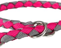 TRIXIE HALSBAND HOND CAVO HALF-SLIP FUCHSIA / GRAFIET GRIJS