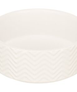 TRIXIE VOERBAK / DRINKBAK WAVE KERAMIEK WIT