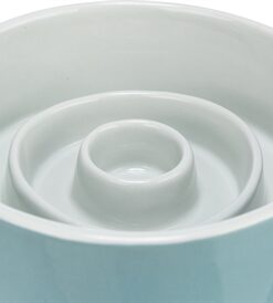 TRIXIE VOERBAK SLOWFEEDING KERAMIEK GRIJS / BLAUW