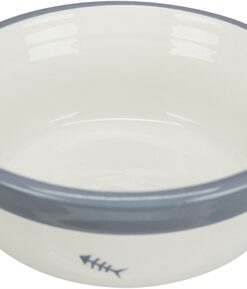 TRIXIE VOERBAK DRINKBAK KERAMIEK WIT / BLAUWGRIJS