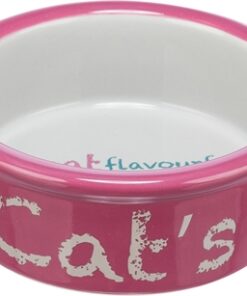 TRIXIE VOERBAK DRINKBAK KERAMIEK ROZE / LICHTGRIJS