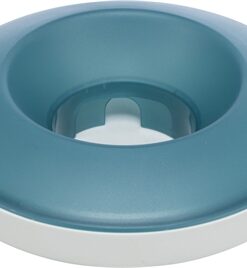TRIXIE SLOWFEEDING ROCKING BOWL KUNSTSTOF / TPR GRIJS / BLAUW