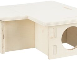 TRIXIE KNAAGDIERHUIS 3 KAMERS ONBEHANDELD HOUT NATUREL