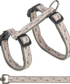 TRIXIE KATTENTUIG MET RIEM GRIJS / BEIGE