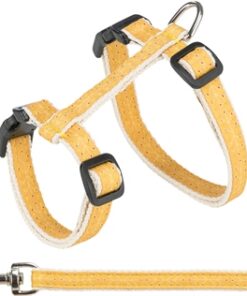 TRIXIE KATTENTUIG MET RIEM BEIGE / OKERGEEL