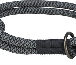 TRIXIE HALSBAND HOND SOFT HALF-SLIP ZWART / GRIJS