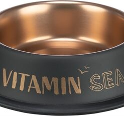 TRIXIE BE NORDIC VOER / WATERBAK RVS / RUBBER ZWART / BRONS