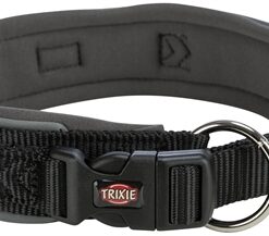 TRIXIE PREMIUM HALSBAND HOND EXTRA BREED ZWART / GRAFIET GRIJS