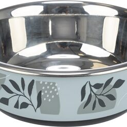 TRIXIE VOERBAK WATERBAK RVS / KUNSTSTOF / RUBBER BLAUW / GRIJS