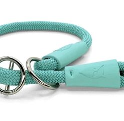 MORSO HALF SLIP HALSBAND HOND REGULAR ROPE GERECYCLED AQUAMARINE BLAUW