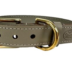 SAZZZ HALSBAND HOND BRAVEHEART CLASSIC LEER TAUPE