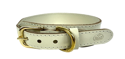 SAZZZ HALSBAND HOND PIONEER CLASSIC LEER CREME