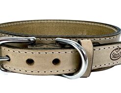 SAZZZ HALSBAND HOND BOHO VINTAGE LEER BEIGE