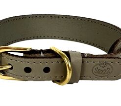SAZZZ HALSBAND HOND SWEETIE CLASSIC LEER TAUPE
