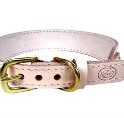 SAZZZ HALSBAND HOND SWEETIE CLASSIC LEER ROZE
