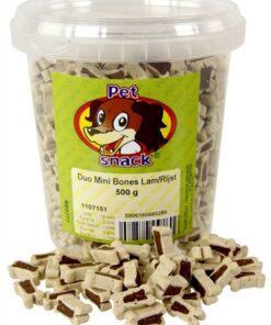 PETSNACK BOTJES MINI DUO LAM / RIJST