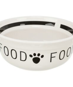 TRIXIE VOERBAK HOND FOOD KERAMIEK WIT / ZWART