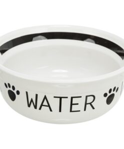 TRIXIE DRINKBAK HOND WATER KERAMIEK WIT / ZWART