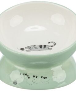 TRIXIE VOERBAK / DRINKBAK KAT VERHOOGD KERAMIEK SALIE / WIT