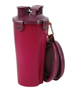 ZOLUX BVK 2IN1 REISSET FLES MET VOERBAK EN DRINKBAK ROOD