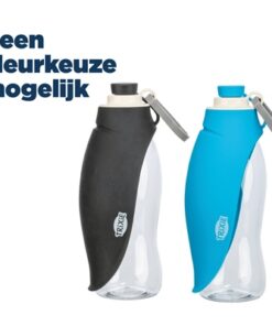 TRIXIE DRINKFLES MET BAKJE SILICONEN ASSORTI