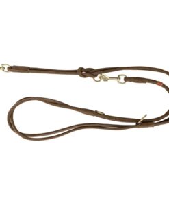 TRIXIE HONDENRIEM PURE VERSTELBAAR ROND GESTIKT LEER BRUIN