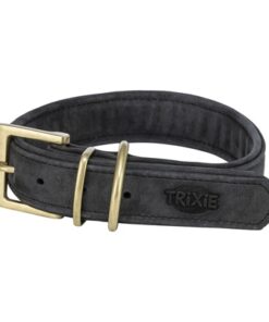 TRIXIE HALSBAND HOND PURE LEER ZWART