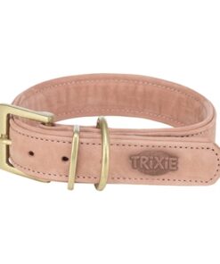 TRIXIE HALSBAND HOND PURE LEER ROZE