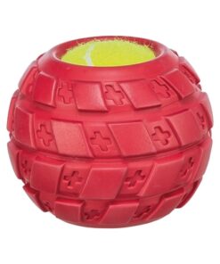 TRIXIE TENNISBAL IN RUBBER BAND NATUURRUBBER