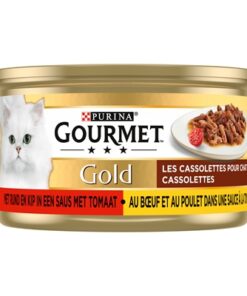 GOURMET GOLD CASSOLETTES DUET VAN VLEES IN SAUS MET TOMATEN