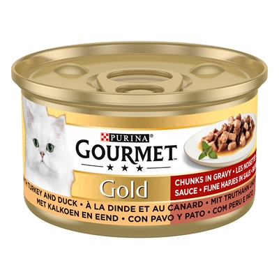 GOURMET GOLD FIJNE HAPJES KALKOEN / EEND