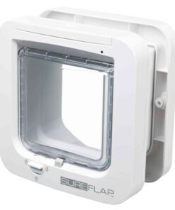 SUREFLAP 4-WEG KATTENLUIK MET MICROCHIPHERKENNING WIT