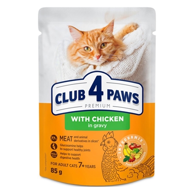 CLUB 4 PAWS PREMIUM SENIOR 7+ CHICKEN IN GRAVY POUCH